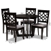 Baxton Studio Tricia Modern and Contemporary Grey Fabric Upholstered and Dark Brown Finished Wood 5-Piece Dining Set - BSOTricia-Grey/Dark Brown-5PC Dining Set