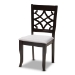 Baxton Studio Alisa Modern and Contemporary Grey Fabric Upholstered and Dark Brown Finished Wood 5-Piece Dining Set - BSOAlisa-Grey/Dark Brown-5PC Dining Set