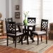 Baxton Studio Alisa Modern and Contemporary Grey Fabric Upholstered and Dark Brown Finished Wood 5-Piece Dining Set - BSOAlisa-Grey/Dark Brown-5PC Dining Set