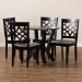 Baxton Studio Alisa Modern and Contemporary Grey Fabric Upholstered and Dark Brown Finished Wood 5-Piece Dining Set - BSOAlisa-Grey/Dark Brown-5PC Dining Set