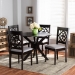 Baxton Studio Sadie Modern and Contemporary Grey Fabric Upholstered and Dark Brown Finished Wood 5-Piece Dining Set - BSOSadie-Grey/Dark Brown-5PC Dining Set