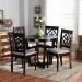 Baxton Studio Valerie Modern and Contemporary Grey Fabric Upholstered and Dark Brown Finished Wood 5-Piece Dining Set - BSOValerie-Grey/Dark Brown-5PC Dining Set
