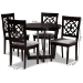 Baxton Studio Valerie Modern and Contemporary Grey Fabric Upholstered and Dark Brown Finished Wood 5-Piece Dining Set - BSOValerie-Grey/Dark Brown-5PC Dining Set