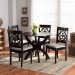 Baxton Studio Tonia Modern and Contemporary Grey Fabric Upholstered and Dark Brown Finished Wood 5-Piece Dining Set - BSOTonia-Grey/Dark Brown-5PC Dining Set