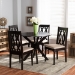 Baxton Studio Callie Modern and Contemporary Sand Fabric Upholstered and Dark Brown Finished Wood 5-Piece Dining Set - BSOCallie-Sand/Dark Brown-5PC Dining Set
