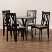Baxton Studio Callie Modern and Contemporary Sand Fabric Upholstered and Dark Brown Finished Wood 5-Piece Dining Set - BSOCallie-Sand/Dark Brown-5PC Dining Set