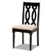 Baxton Studio Heidi Modern and Contemporary Sand Fabric Upholstered and Dark Brown Finished Wood 5-Piece Dining Set - BSOHeidi-Sand/Dark Brown-5PC Dining Set
