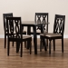 Baxton Studio Heidi Modern and Contemporary Sand Fabric Upholstered and Dark Brown Finished Wood 5-Piece Dining Set - BSOHeidi-Sand/Dark Brown-5PC Dining Set