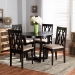 Baxton Studio Julie Modern and Contemporary Sand Fabric Upholstered and Dark Brown Finished Wood 5-Piece Dining Set - BSOJulie-Sand/Dark Brown-5PC Dining Set