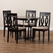 Baxton Studio Julie Modern and Contemporary Sand Fabric Upholstered and Dark Brown Finished Wood 5-Piece Dining Set - BSOJulie-Sand/Dark Brown-5PC Dining Set