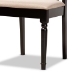 Baxton Studio Mona Modern and Contemporary Sand Fabric Upholstered and Dark Brown Finished Wood 5-Piece Dining Set - BSOMona-Sand/Dark Brown-5PC Dining Set