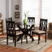Baxton Studio Mona Modern and Contemporary Sand Fabric Upholstered and Dark Brown Finished Wood 5-Piece Dining Set - BSOMona-Sand/Dark Brown-5PC Dining Set