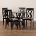 Baxton Studio Mona Modern and Contemporary Sand Fabric Upholstered and Dark Brown Finished Wood 5-Piece Dining Set - BSOMona-Sand/Dark Brown-5PC Dining Set