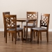 Baxton Studio Tricia Modern and Contemporary Grey Fabric Upholstered and Walnut Brown Finished Wood 5-Piece Dining Set - BSOTricia-Grey/Walnut-5PC Dining Set