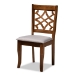 Baxton Studio Alisa Modern and Contemporary Grey Fabric Upholstered and Walnut Brown Finished Wood 5-Piece Dining Set - BSOAlisa-Grey/Walnut-5PC Dining Set