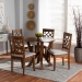 Baxton Studio Alisa Modern and Contemporary Grey Fabric Upholstered and Walnut Brown Finished Wood 5-Piece Dining Set - BSOAlisa-Grey/Walnut-5PC Dining Set