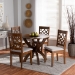 Baxton Studio Sandra Modern and Contemporary Grey Fabric Upholstered and Walnut Brown Finished Wood 5-Piece Dining Set - BSOSandra-Grey/Walnut-5PC Dining Set
