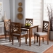 Baxton Studio Celina Modern and Contemporary Grey Fabric Upholstered and Walnut Brown Finished Wood 5-Piece Dining Set - BSOCelina-Grey/Walnut-5PC Dining Set