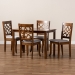 Baxton Studio Celina Modern and Contemporary Grey Fabric Upholstered and Walnut Brown Finished Wood 5-Piece Dining Set - BSOCelina-Grey/Walnut-5PC Dining Set