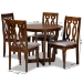 Baxton Studio Julie Modern and Contemporary Grey Fabric Upholstered and Walnut Brown Finished Wood 5-Piece Dining Set - BSOJulie-Grey/Walnut-5PC Dining Set