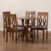 Baxton Studio Elaine Modern and Contemporary Grey Fabric Upholstered and Walnut Brown Finished Wood 5-Piece Dining Set - BSOElaine-Grey/Walnut-5PC Dining Set
