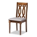 Baxton Studio Mona Modern and Contemporary Grey Fabric Upholstered and Walnut Brown Finished Wood 5-Piece Dining Set - BSOMona-Grey/Walnut-5PC Dining Set