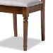 Baxton Studio Mona Modern and Contemporary Grey Fabric Upholstered and Walnut Brown Finished Wood 5-Piece Dining Set - BSOMona-Grey/Walnut-5PC Dining Set