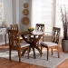 Baxton Studio Mona Modern and Contemporary Grey Fabric Upholstered and Walnut Brown Finished Wood 5-Piece Dining Set - BSOMona-Grey/Walnut-5PC Dining Set