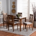 Baxton Studio Kasia Modern and Contemporary Grey Fabric Upholstered and Walnut Brown Finished Wood 5-Piece Dining Set - BSOKasia-Grey/Walnut-5PC Dining Set