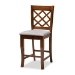 Baxton Studio Alora Modern and Contemporary Grey Fabric Upholstered Walnut Brown Finished 5-Piece Wood Pub Set - BSORH320P-Grey/Walnut-5PC Pub Set