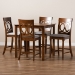 Baxton Studio Verina Modern and Contemporary Grey Fabric Upholstered Walnut Brown Finished 5-Piece Wood Pub Set - BSORH323P-Grey/Walnut-5PC Pub Set