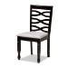 Baxton Studio Lanier Modern and Contemporary Grey Fabric Upholstered and Dark Brown Finished Wood 7-Piece Dining Set - BSORH318C-Grey/Dark Brown-7PC Dining Set