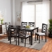 Baxton Studio Lanier Modern and Contemporary Grey Fabric Upholstered and Dark Brown Finished Wood 7-Piece Dining Set - BSORH318C-Grey/Dark Brown-7PC Dining Set