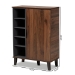 Baxton Studio Idina Mid-Century Modern Two-Tone Walnut Brown and Grey Finished Wood 1-Door Shoe Cabinet - BSOSESC16104-Columbia-Shoe Cabinet