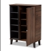 Baxton Studio Idina Mid-Century Modern Two-Tone Walnut Brown and Grey Finished Wood 1-Door Shoe Cabinet - BSOSESC16104-Columbia-Shoe Cabinet