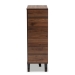 Baxton Studio Idina Mid-Century Modern Two-Tone Walnut Brown and Grey Finished Wood 1-Door Shoe Cabinet - BSOSESC16104-Columbia-Shoe Cabinet