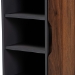 Baxton Studio Idina Mid-Century Modern Two-Tone Walnut Brown and Grey Finished Wood 1-Door Shoe Cabinet - BSOSESC16104-Columbia-Shoe Cabinet
