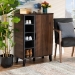 Baxton Studio Idina Mid-Century Modern Two-Tone Walnut Brown and Grey Finished Wood 1-Door Shoe Cabinet - BSOSESC16104-Columbia-Shoe Cabinet