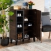 Baxton Studio Idina Mid-Century Modern Two-Tone Walnut Brown and Grey Finished Wood 1-Door Shoe Cabinet - BSOSESC16104-Columbia-Shoe Cabinet