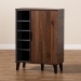 Baxton Studio Idina Mid-Century Modern Two-Tone Walnut Brown and Grey Finished Wood 1-Door Shoe Cabinet - BSOSESC16104-Columbia-Shoe Cabinet