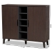 Baxton Studio Idina Mid-Century Modern Two-Tone Dark Brown and Grey Finished Wood 2-Door Shoe Cabinet - BSOSESC16105-Modi Wenge-Shoe Cabinet