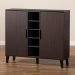 Baxton Studio Idina Mid-Century Modern Two-Tone Dark Brown and Grey Finished Wood 2-Door Shoe Cabinet - BSOSESC16105-Modi Wenge-Shoe Cabinet