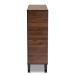 Baxton Studio Idina Mid-Century Modern Two-Tone Walnut Brown and Grey Finished Wood 2-Door Shoe Cabinet - BSOSESC16105-Columbia-Shoe Cabinet