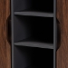 Baxton Studio Idina Mid-Century Modern Two-Tone Walnut Brown and Grey Finished Wood 2-Door Shoe Cabinet - BSOSESC16105-Columbia-Shoe Cabinet