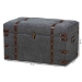 Baxton Studio Palma Modern and Contemporary Transitional Grey Fabric Upholstered Storage Trunk Ottoman - BSOJY20A10L-Grey-Trunk Otto