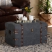 Baxton Studio Palma Modern and Contemporary Transitional Grey Fabric Upholstered Storage Trunk Ottoman - BSOJY20A10L-Grey-Trunk Otto