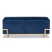 Baxton Studio Parker Glam and Luxe Navy Blue Velvet Upholstered and Gold Metal Finished Storage Ottoman - BSOJY20A122L-Navy Blue/Gold-Storage Otto