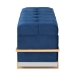 Baxton Studio Parker Glam and Luxe Navy Blue Velvet Upholstered and Gold Metal Finished Storage Ottoman - BSOJY20A122L-Navy Blue/Gold-Storage Otto