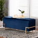 Baxton Studio Parker Glam and Luxe Navy Blue Velvet Upholstered and Gold Metal Finished Storage Ottoman - BSOJY20A122L-Navy Blue/Gold-Storage Otto