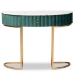 Baxton Studio Beale Luxe and Glam Green Velvet Upholstered and Brushed Gold Finished 1-Drawer Console Table with Faux Marble Tabletop - BSOJY20A157-Green/Gold-Console
